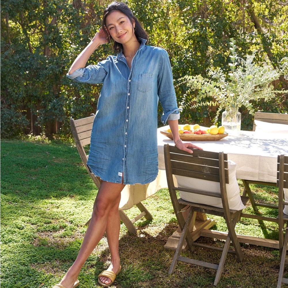 Frank & Eileen Mary Button Up Dress in Distressed Vintage Wash